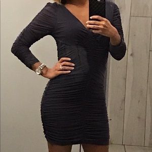 Plunging ruched dress